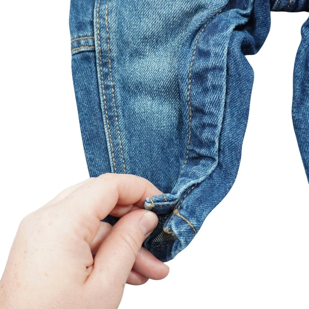 Old Navy Workwear 100%‎ Cotton Baby Denim Overalls Medium Wash Blue 6-12 Months